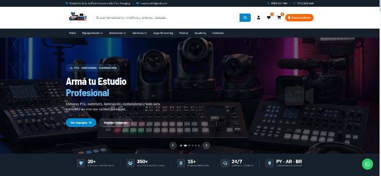 Captura de RF CDE Shop, tienda online de equipos de radiodifusión
